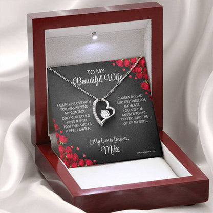 To Wife Message Jewelry Card And Forever Love Necklace - Perfect Match