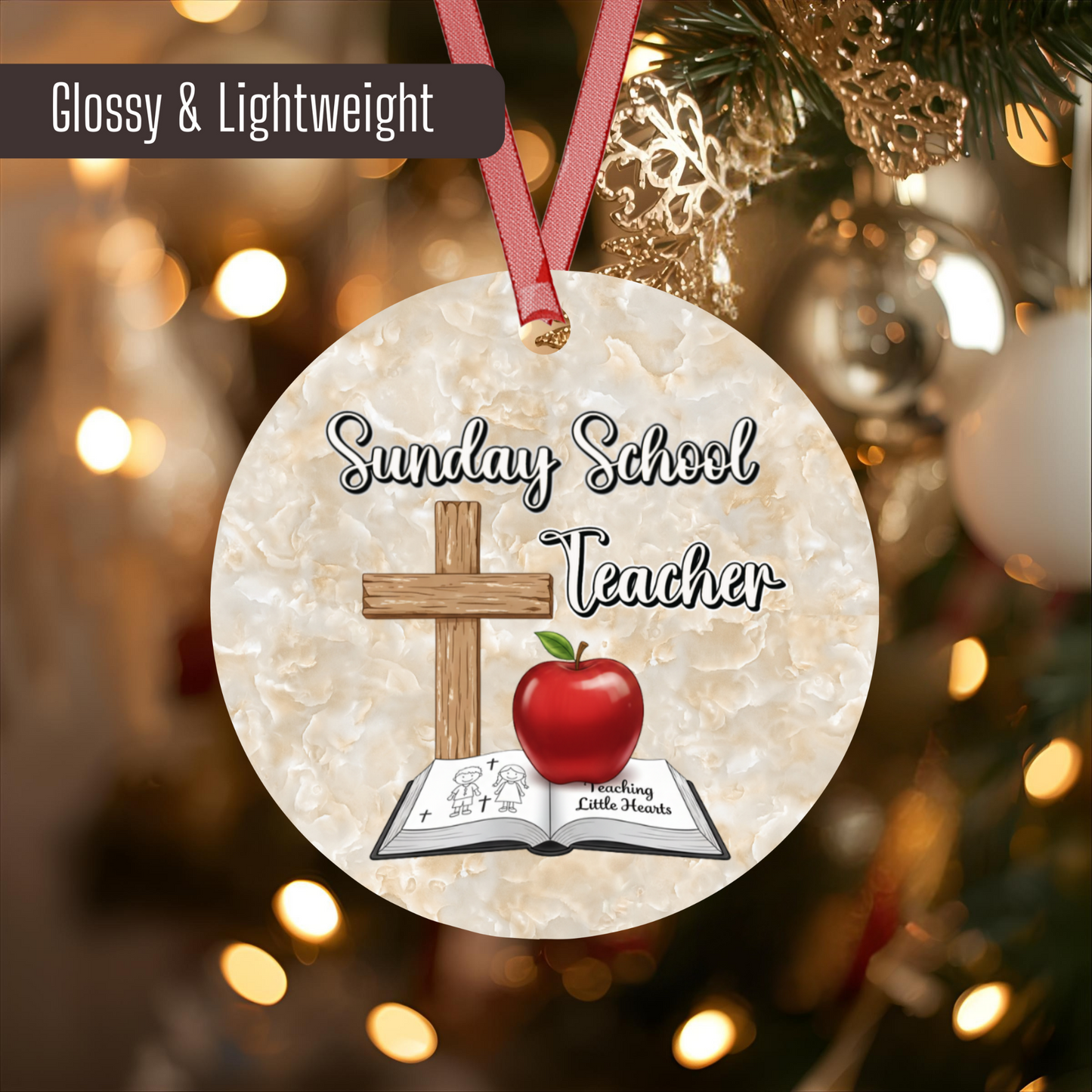 Sunday School Teacher Lightweight Aluminum Christmas Ornament - Teaching The Word