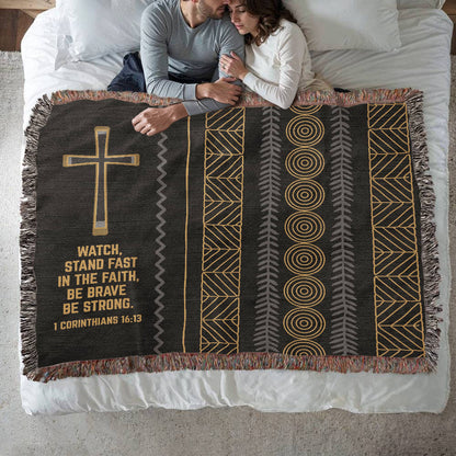 Afrocentric Christian Woven Blanket For Father's Day