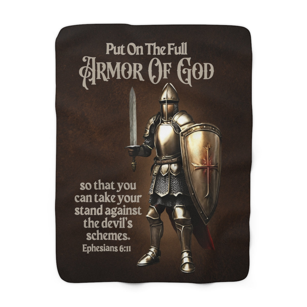Full Armor of God Sherpa Throw Blanket