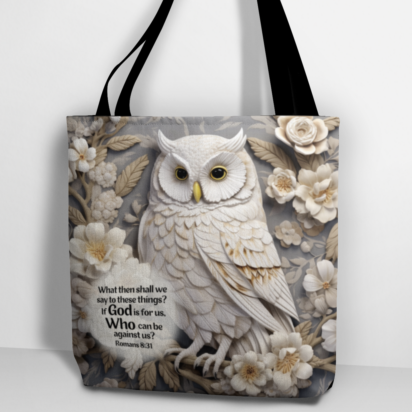 Bible Verse Tote Bag - 3D Owl Print