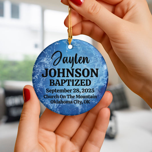 Baptism Ornament Personalized Keepsake Gift