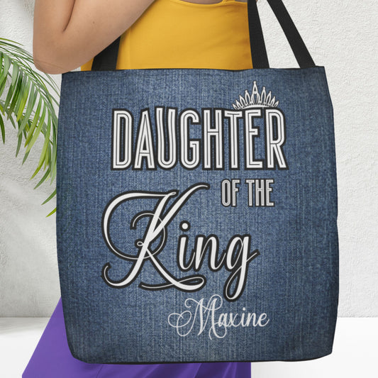 Daughter of The King Personalized Christian Tote Bag