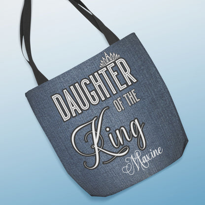 Daughter of The King Personalized Christian Tote Bag