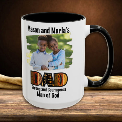Personalized Father's Day Mug With Afrocentric Pattern