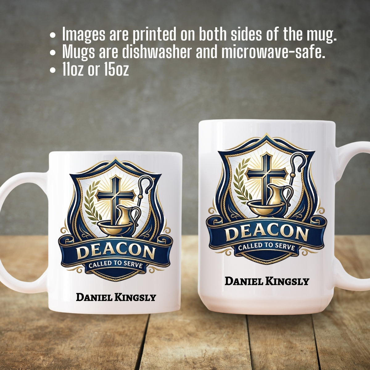 Personalized Deacon Appreciation Gift Mug With Bible Verse