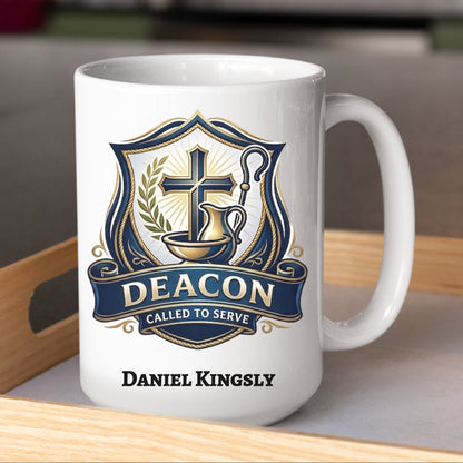 Personalized Deacon Appreciation Gift Mug With Bible Verse