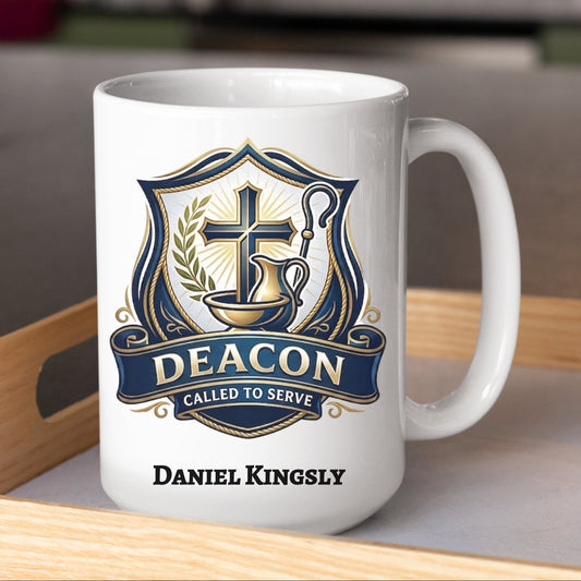 Personalized Deacon Appreciation Gift Mug With Bible Verse