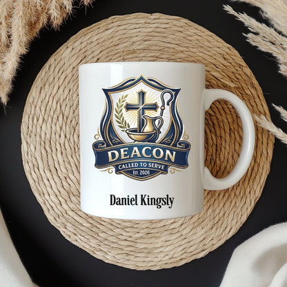 Personalized Deacon Appreciation Gift Mug With Bible Verse