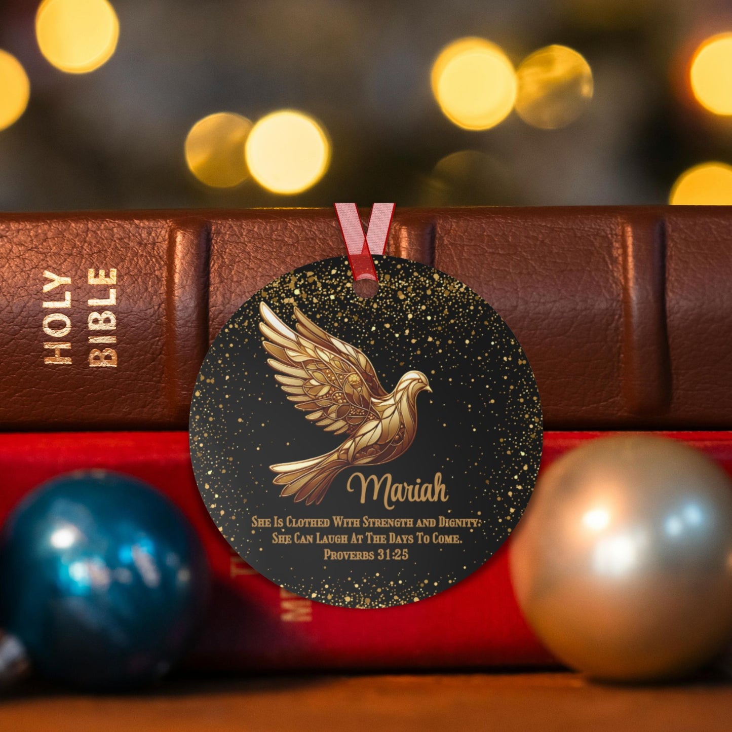 Bible Verse Personalized Metal Christmas Ornament For Women
