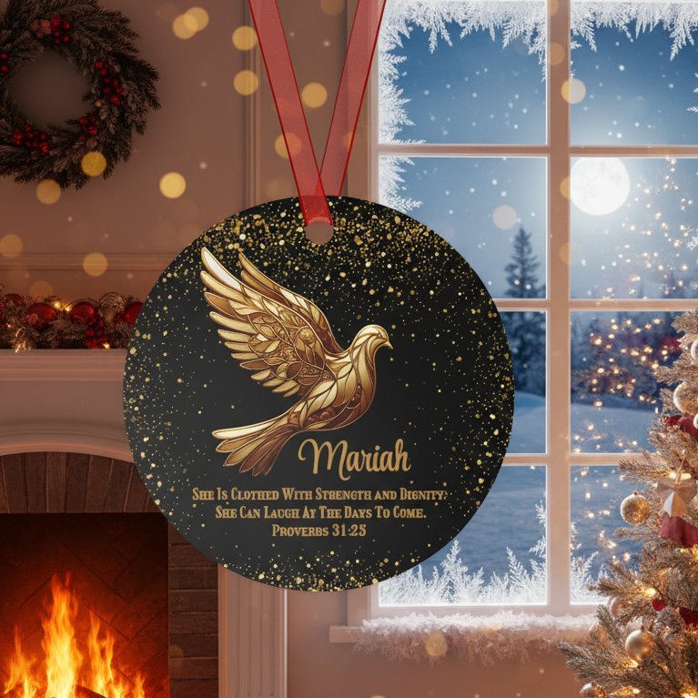Bible Verse Personalized Metal Christmas Ornament For Women