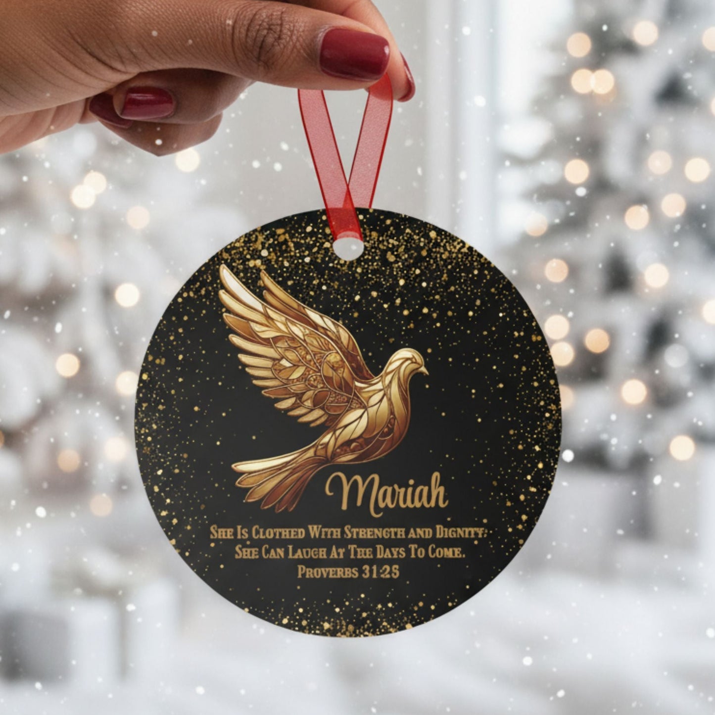 Bible Verse Personalized Metal Christmas Ornament For Women