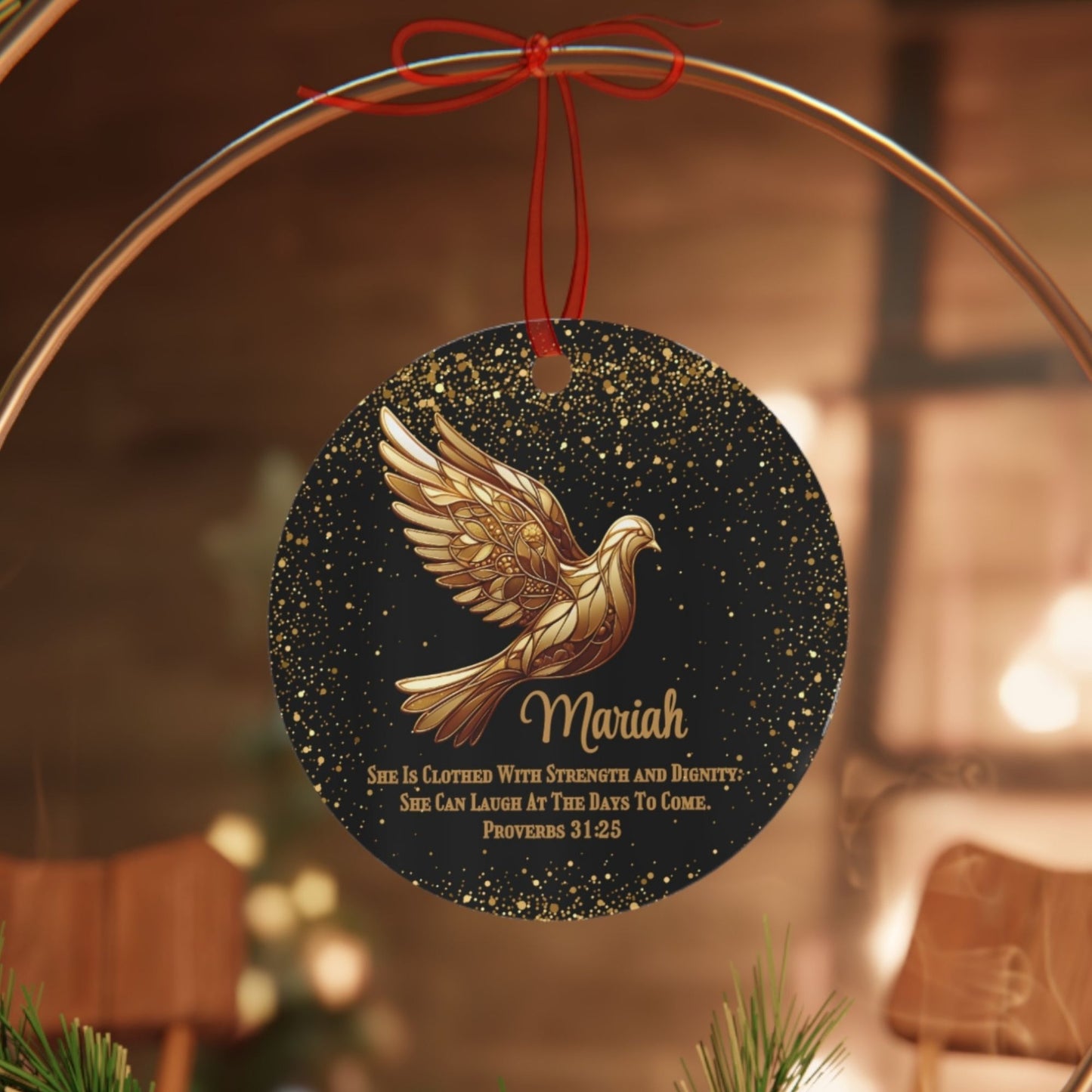 Bible Verse Personalized Metal Christmas Ornament For Women