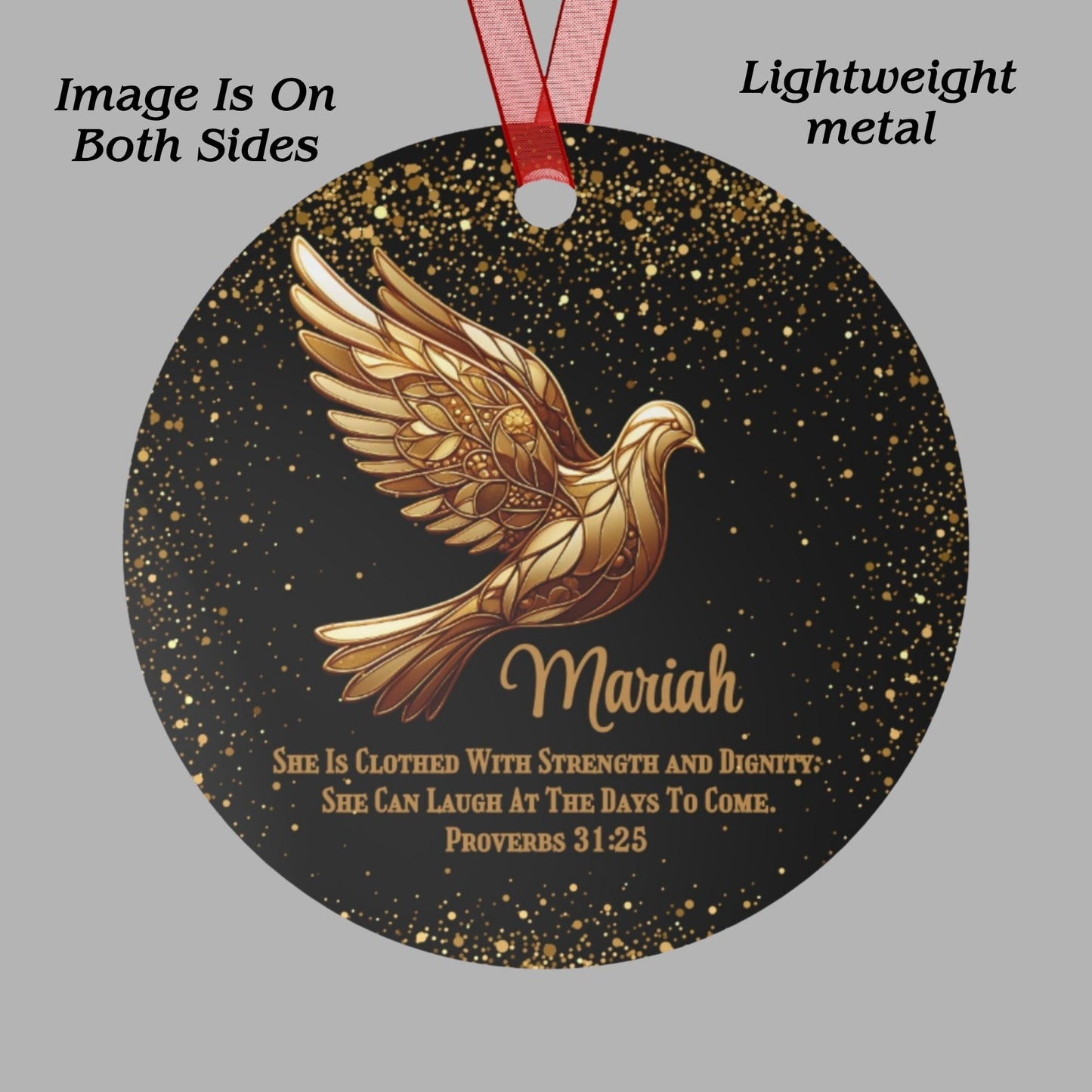 Bible Verse Personalized Metal Christmas Ornament For Women