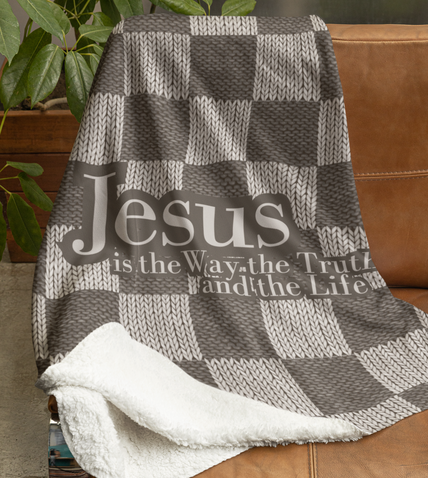Jesus The Way Truth And Life Sherpa Printed Throw Blanket