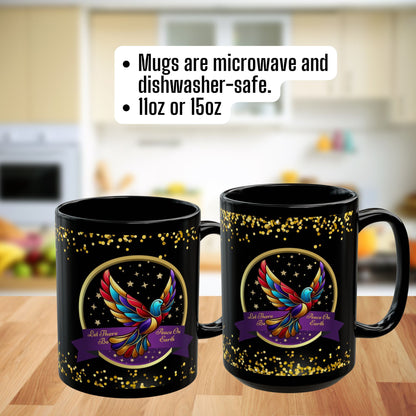 Christmas Coffee Mug - Peace On Earth - Gold Accent