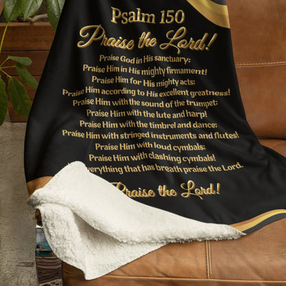 Praise The Lord - Bible Verse Psalm 150 Sherpa Throw Blanket