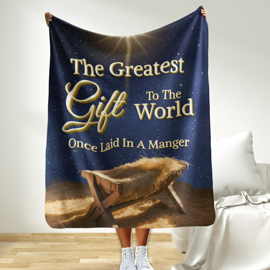 Christmas Manger Sherpa Throw Blanket