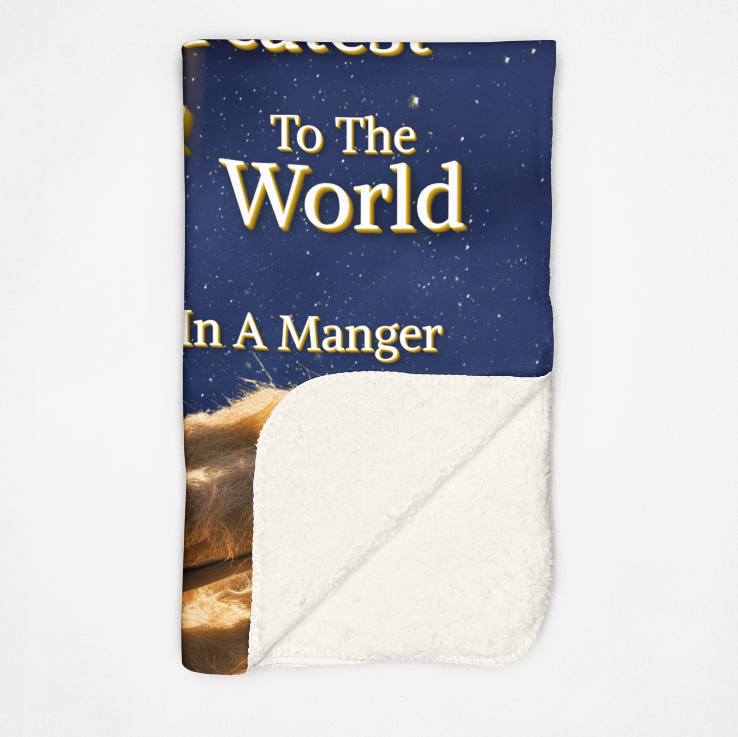 Christmas Manger Sherpa Throw Blanket