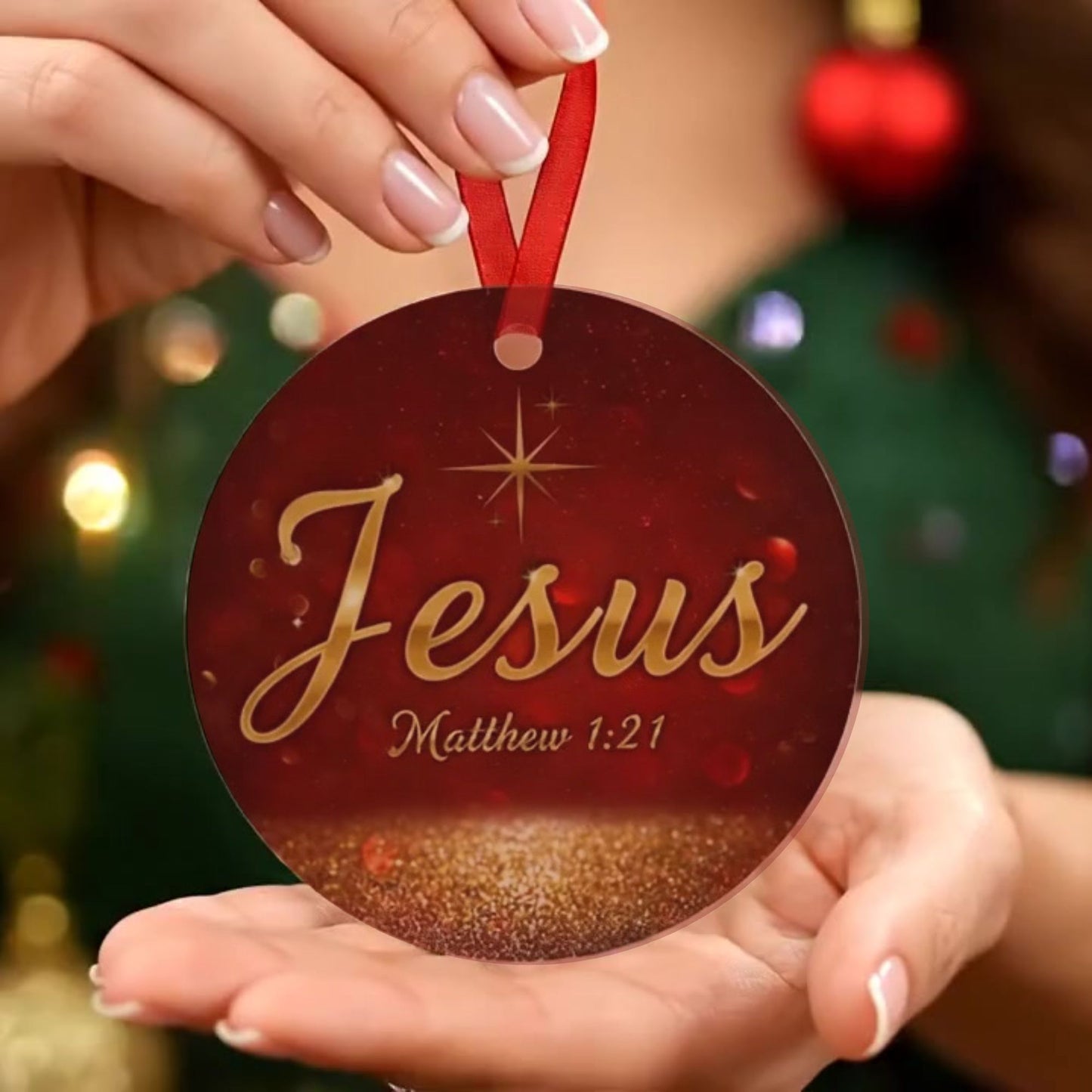Christian Christmas Bible Verse Ornament - Jesus
