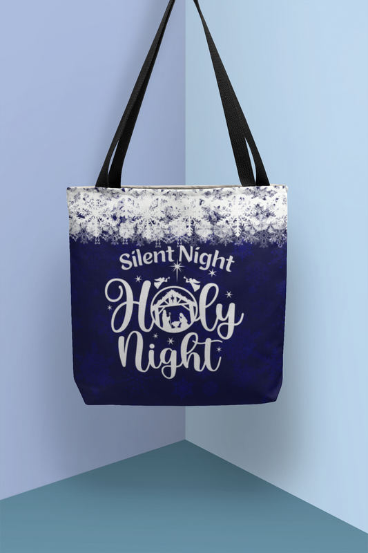 Nativity Scene Silent Night Holy Night Christmas Tote Bag
