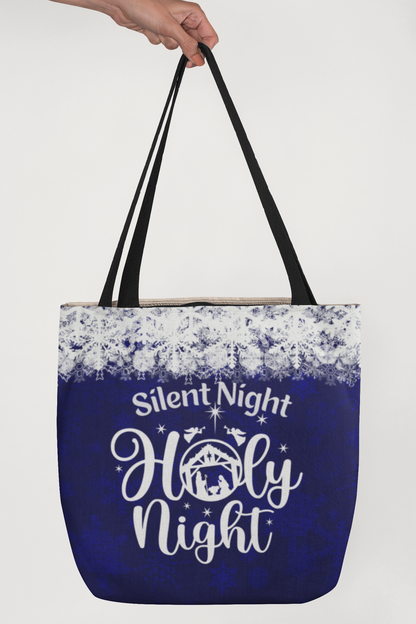 Nativity Scene Silent Night Holy Night Christmas Tote Bag