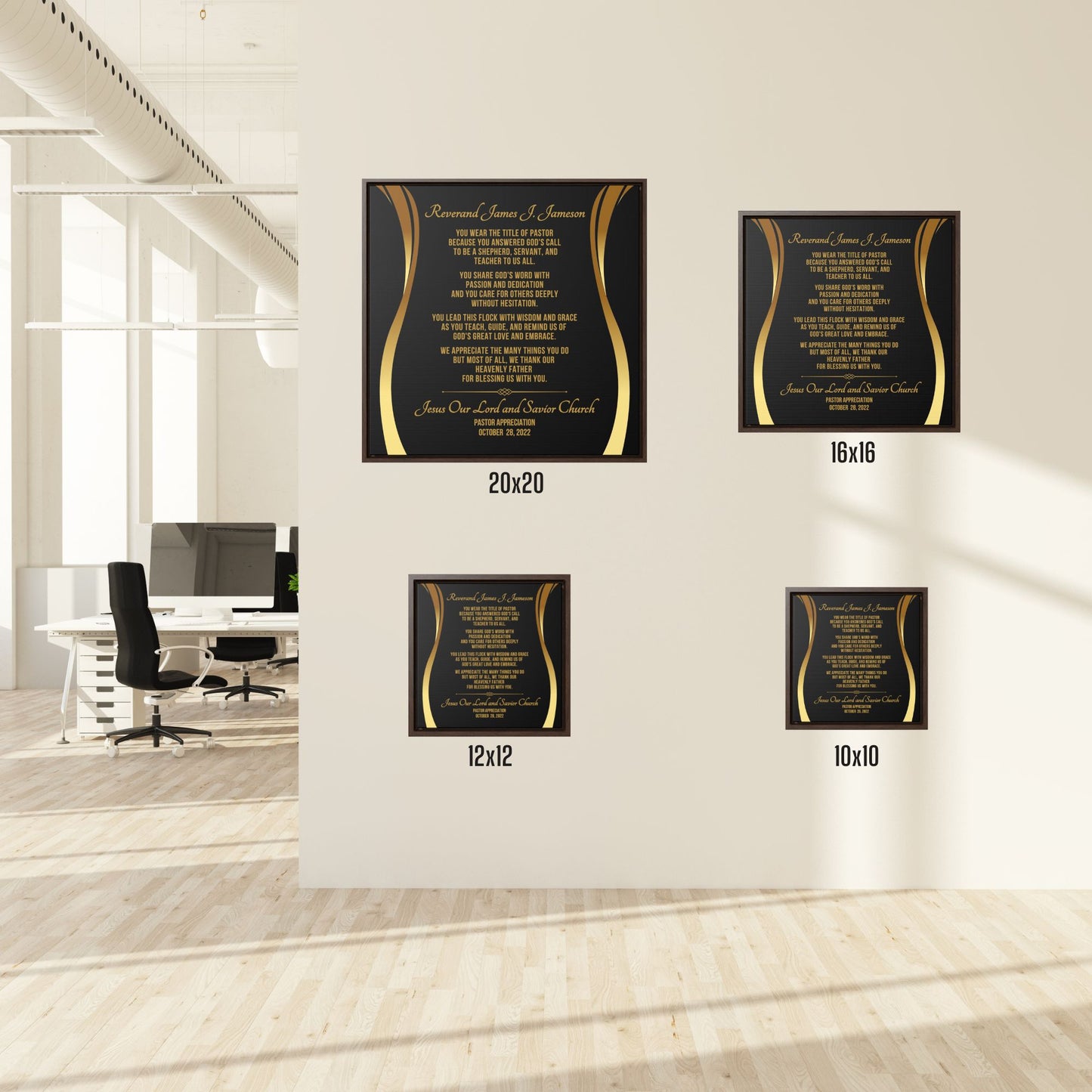 Pastor Appreciation Or Anniversary Framed Canvas Wall Plaque