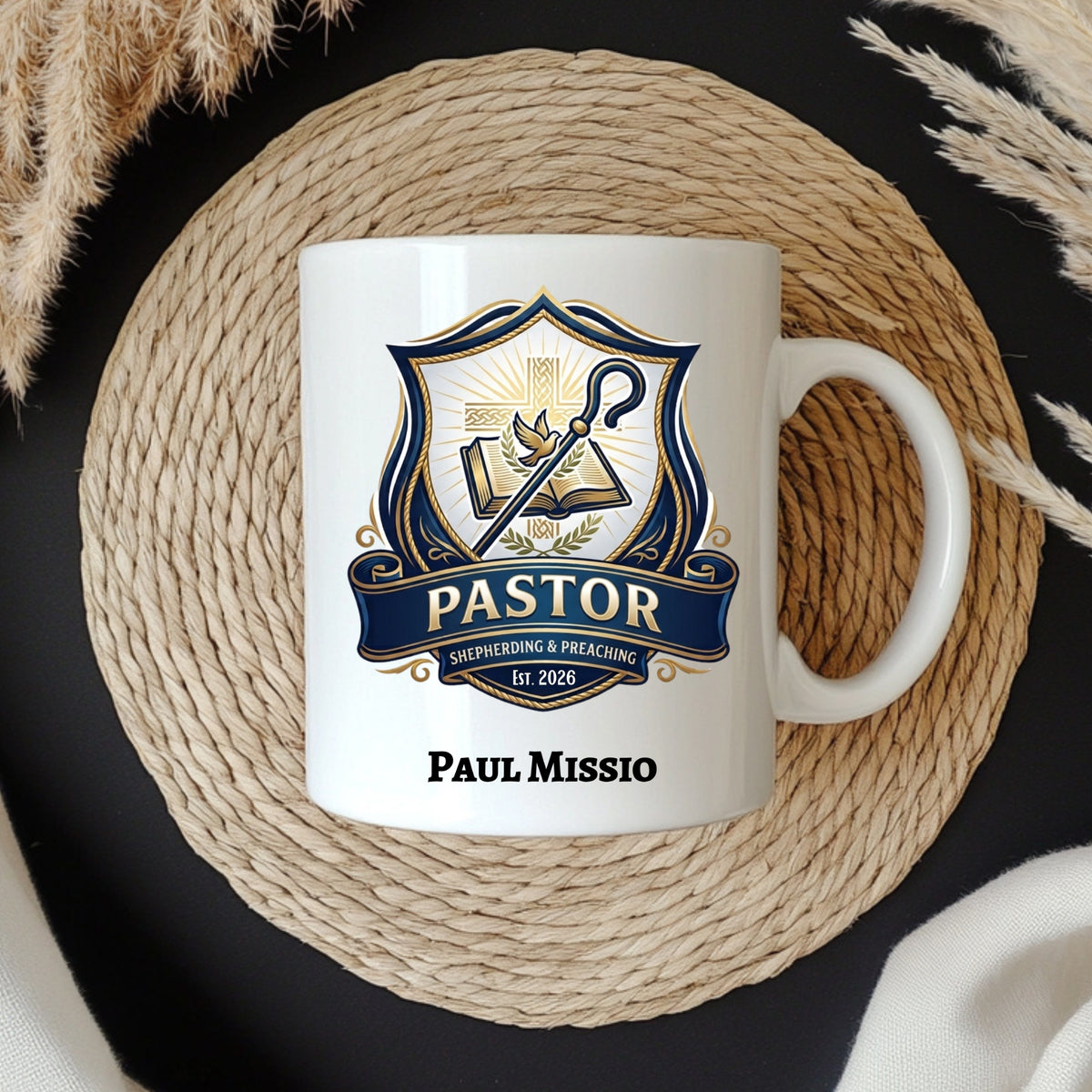 Personalized Pastor Appreciation Mug | Emblem of Ministry