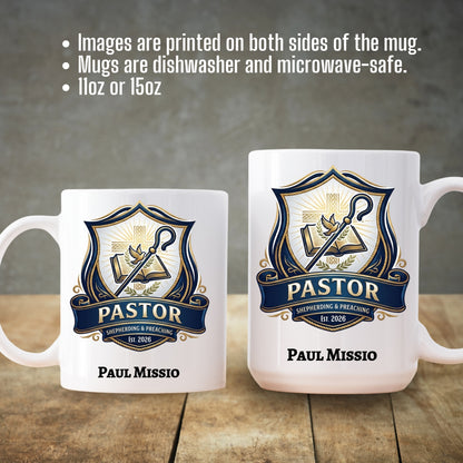 Personalized Pastor Appreciation Mug | Emblem of Ministry