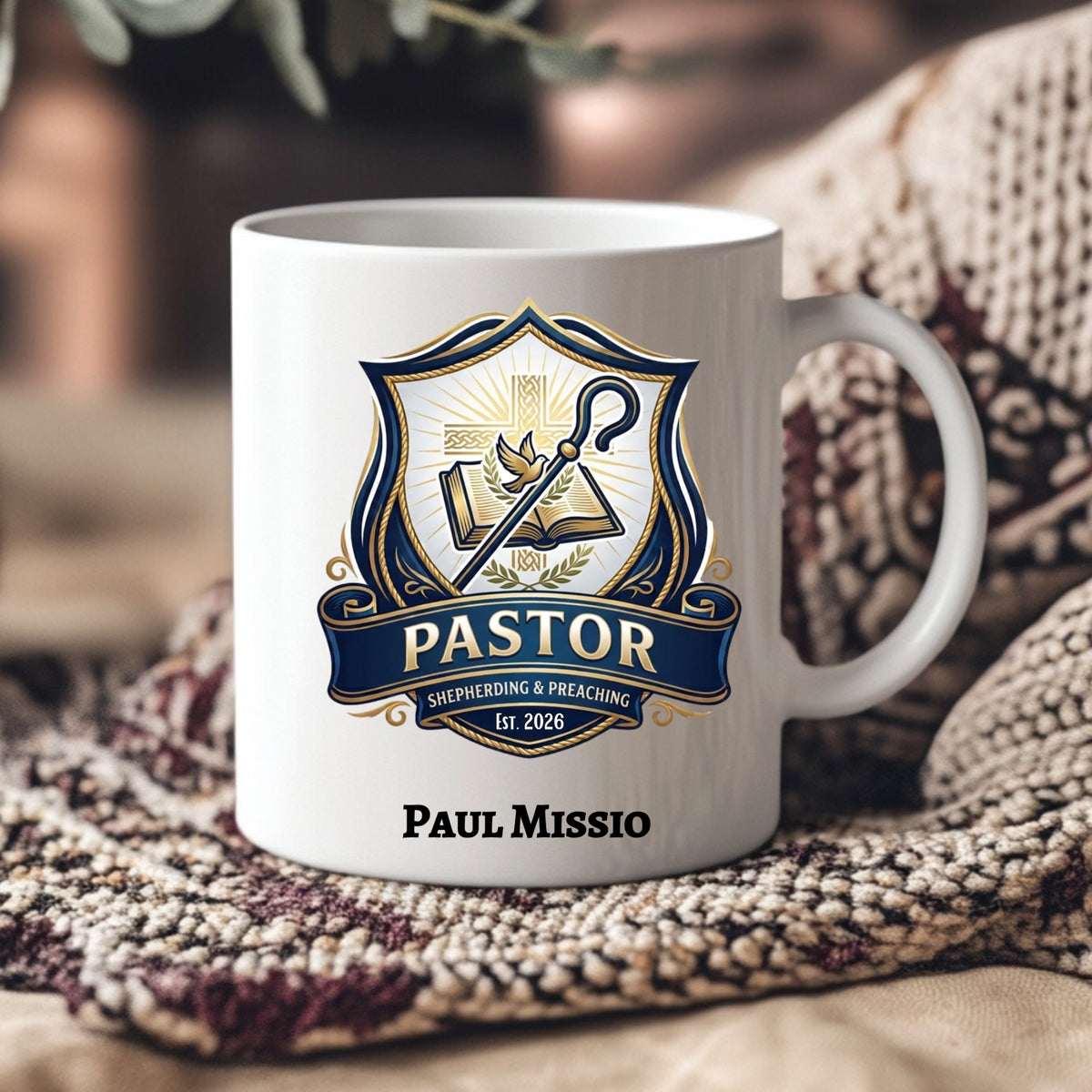 Personalized Pastor Appreciation Mug | Emblem of Ministry