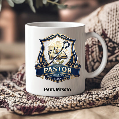 Personalized Pastor Appreciation Mug | Emblem of Ministry
