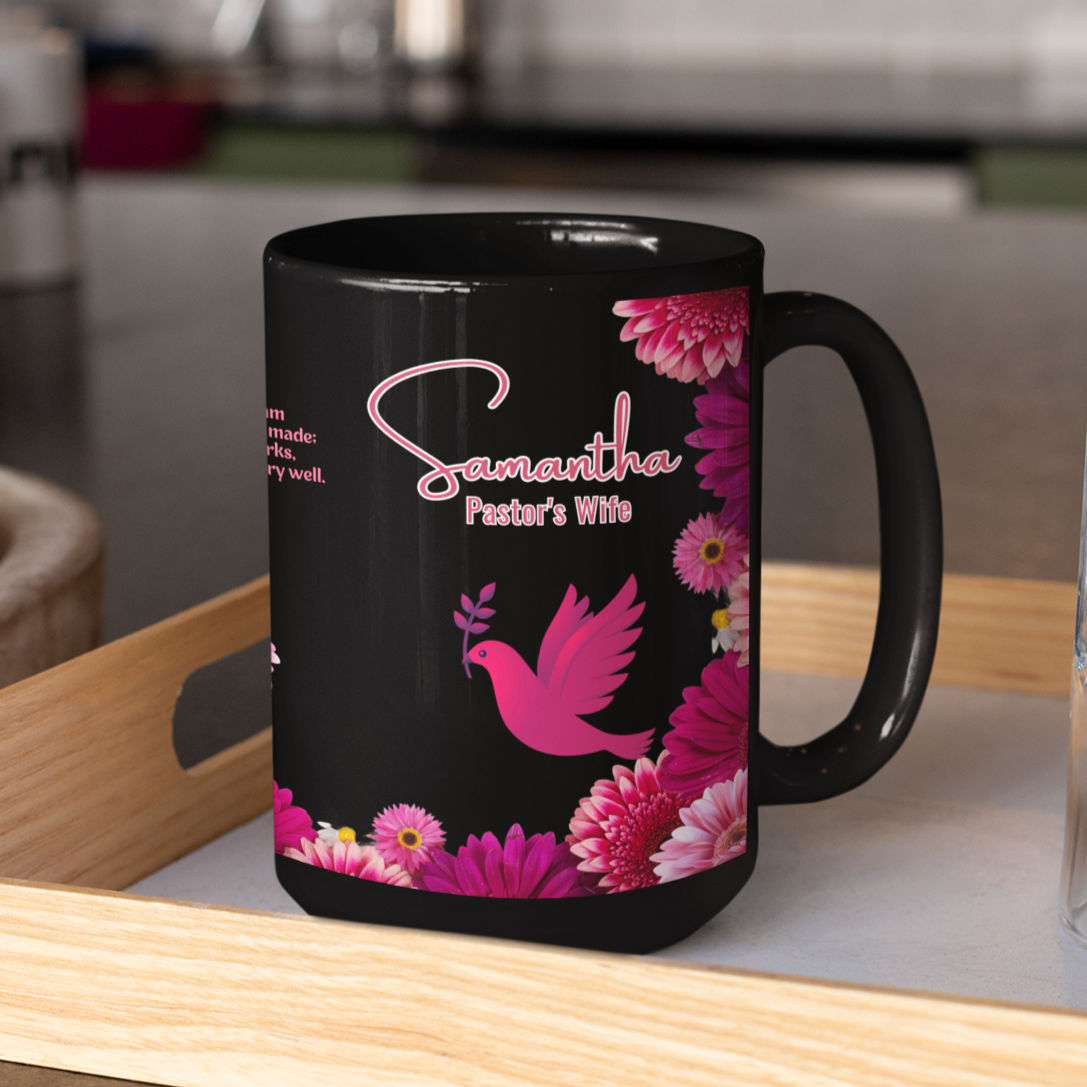 Pastor's Wife Personalized Dove and Flower Mug