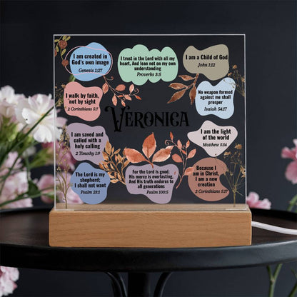 Personalized Christian Bible Verse Affirmations Desk Plaque