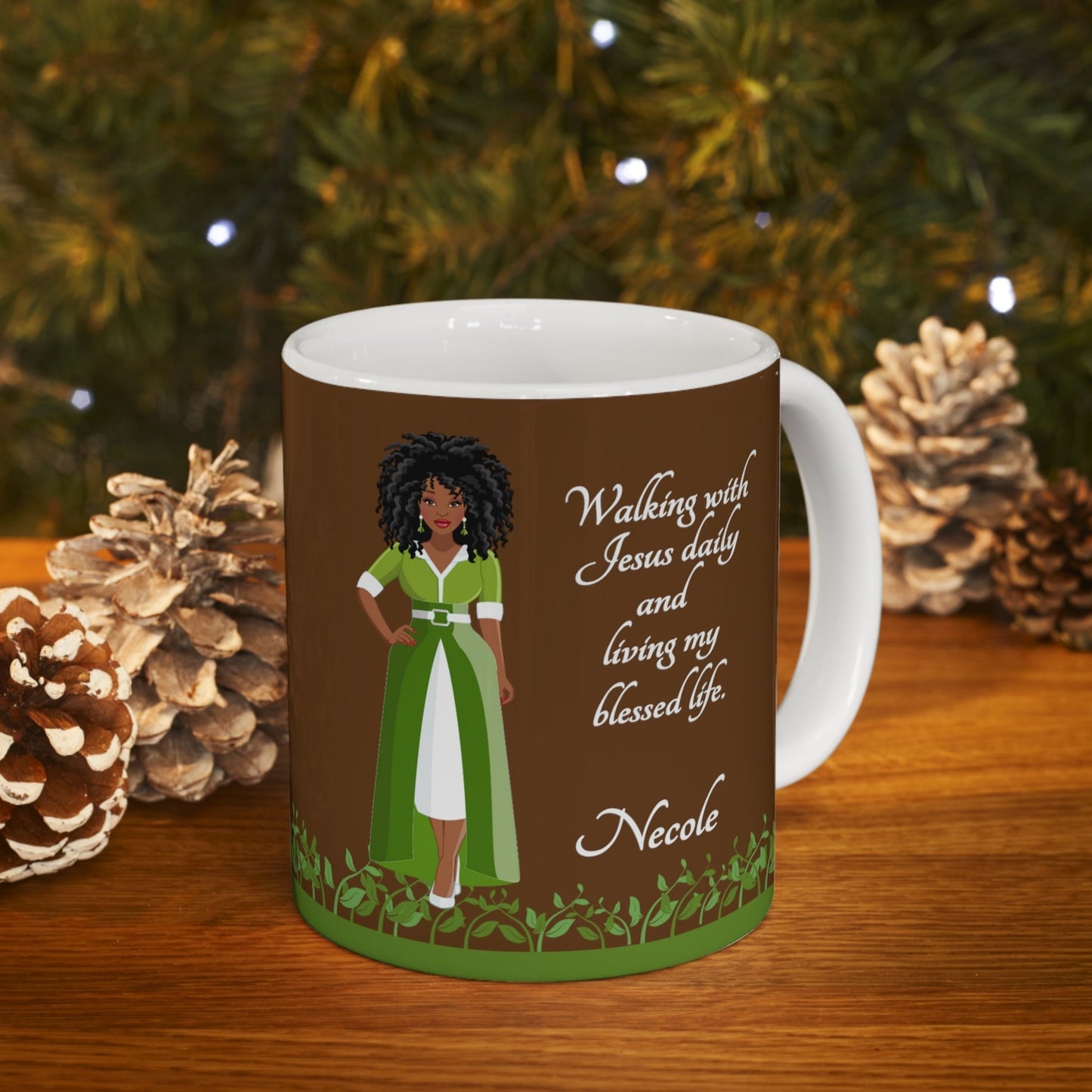 Walking With Jesus Daily - Living My Blessed Life Mug - African American