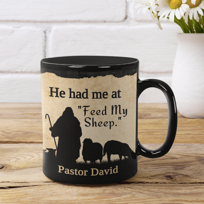 Personalized Pastor Gift Feed My Sheep Mug