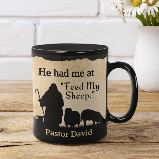 Pastor Appreciation Gift Mug - Feed My Sheep