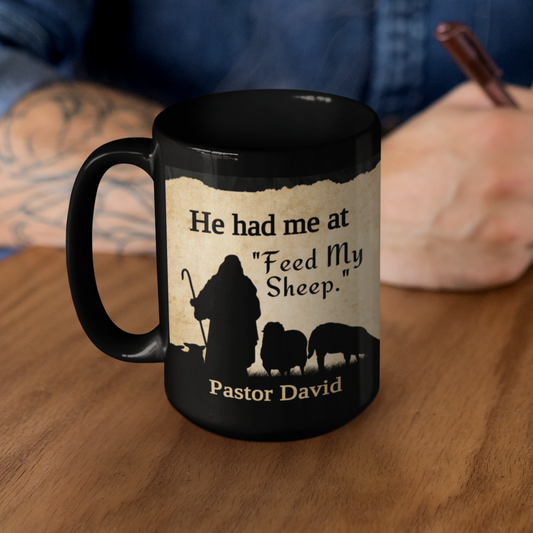 Personalized Pastor Gift Feed My Sheep Mug