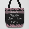 Load image into Gallery viewer, Personalized Bible Verse Tote Bag Pink Flowers Book or Bible Bag