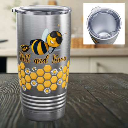 Bee Still And Know Bible Verse 20oz Ringneck Tumbler