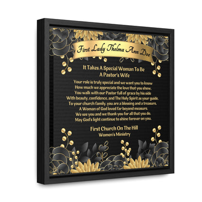 Personalized Pastor's Wife Appreciation Framed Canvas Wall Art