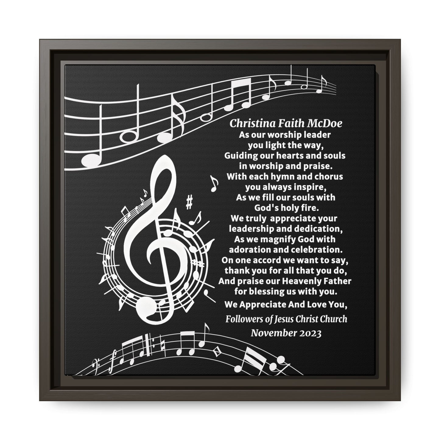 Worship Leader Appreciation Poem Wall Plaque
