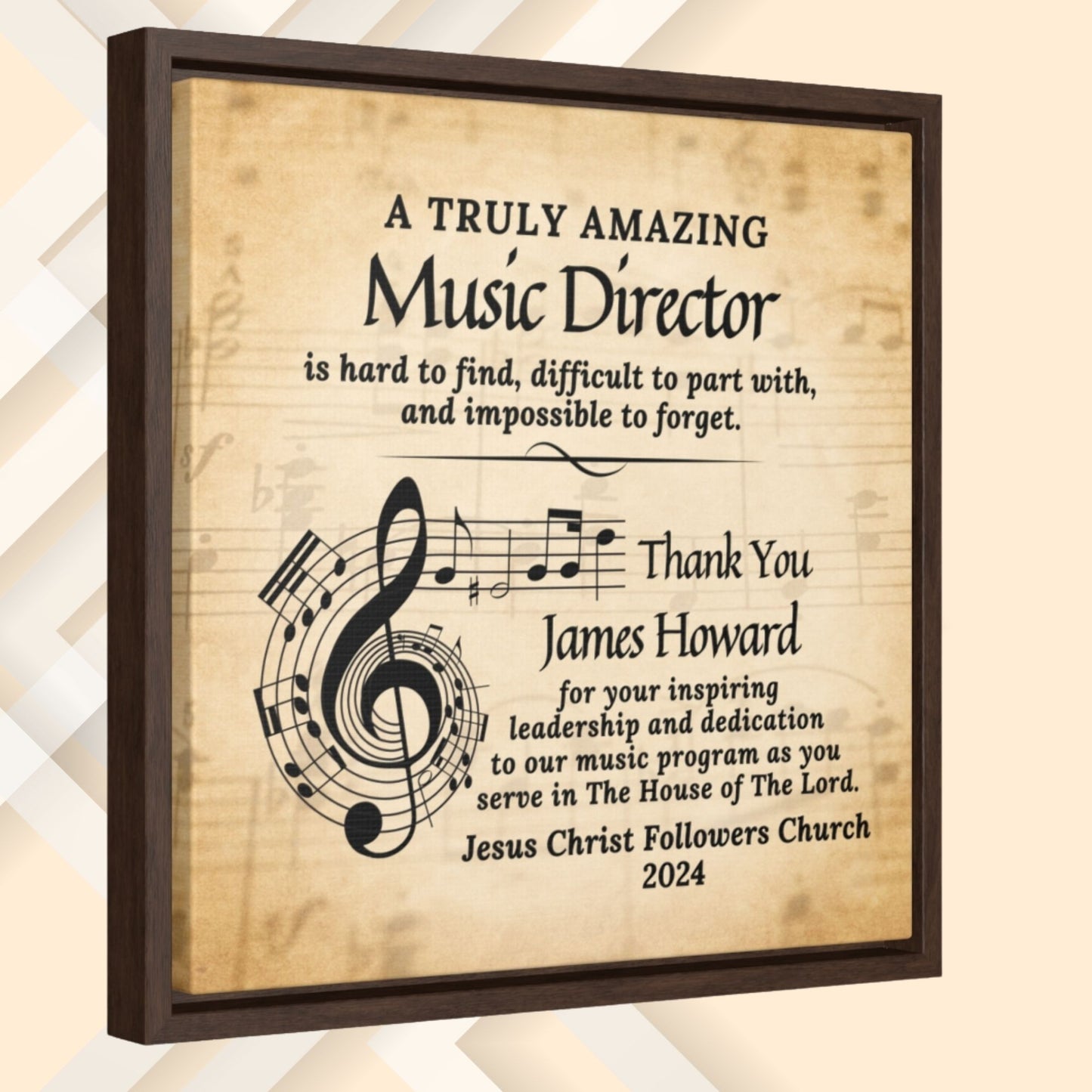 Amazing Music Director Canvas Wrap Plaque