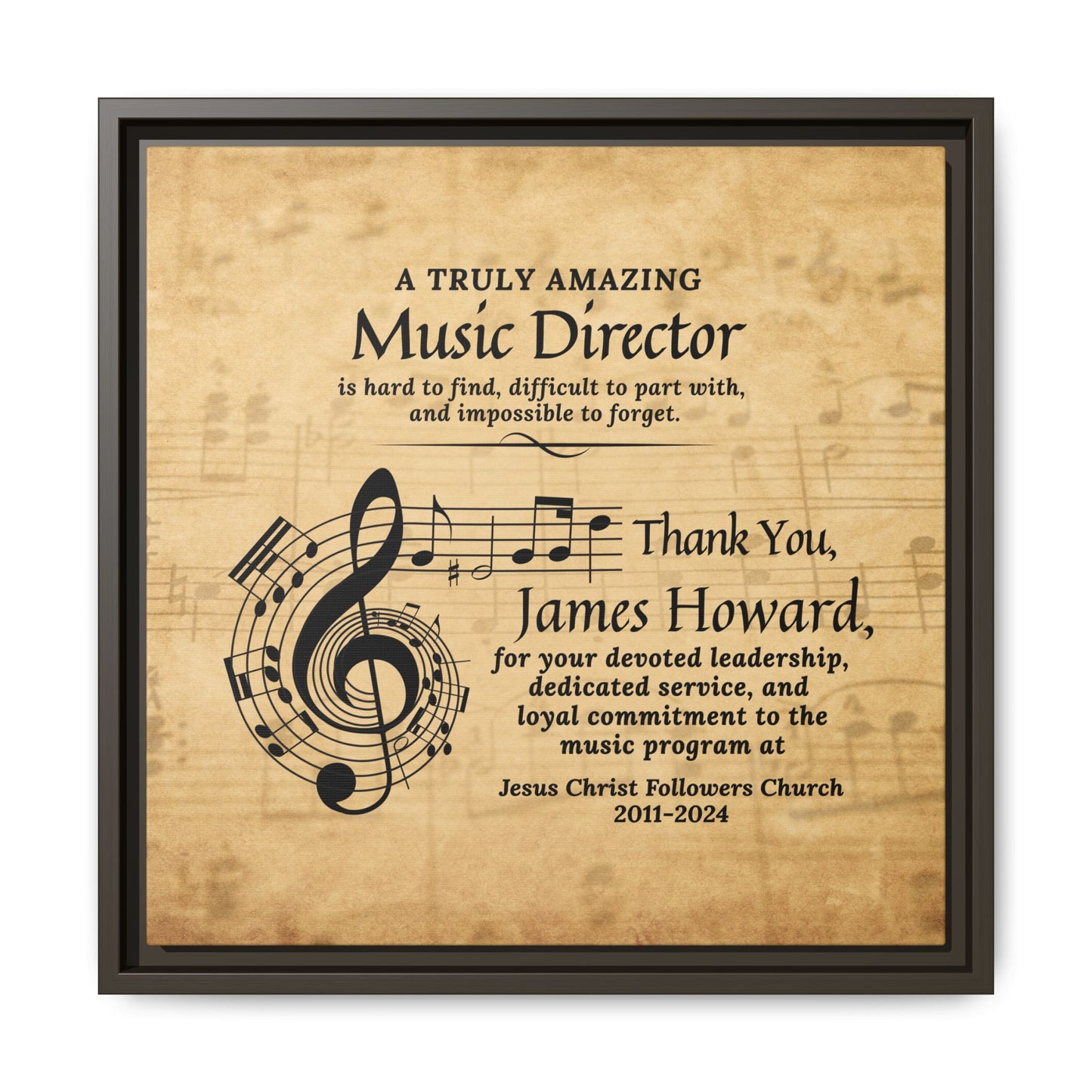 Wall Art Plaque For Music Director - Appreciation Gift