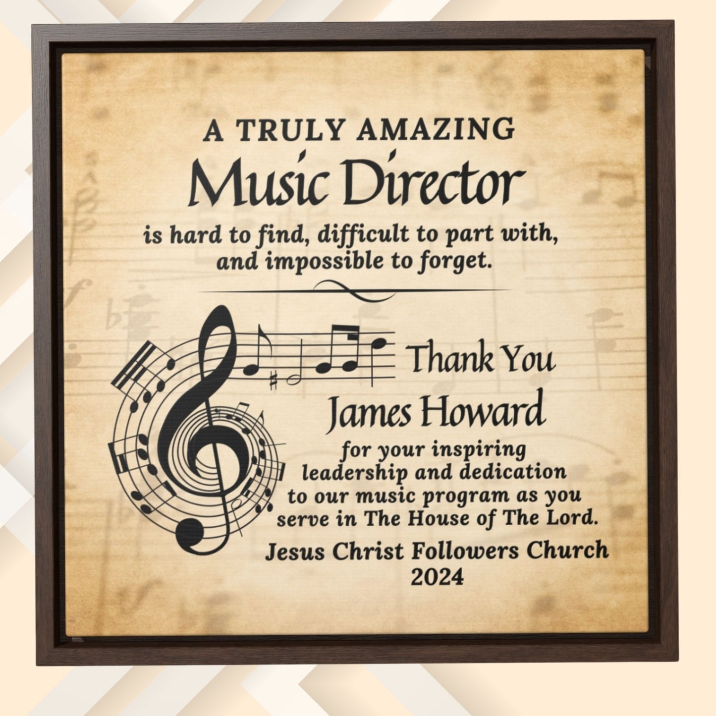 Amazing Music Director Canvas Wrap Plaque