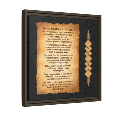 Pastor Retirement Appreciation Wall Art Canvas Wrap Gift Plaque