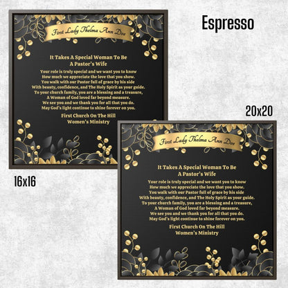 Personalized Pastor's Wife Appreciation Framed Canvas Wall Art