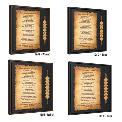 Pastor Appreciation Wall Art Gift Plaque, Personalized Thank You Poem