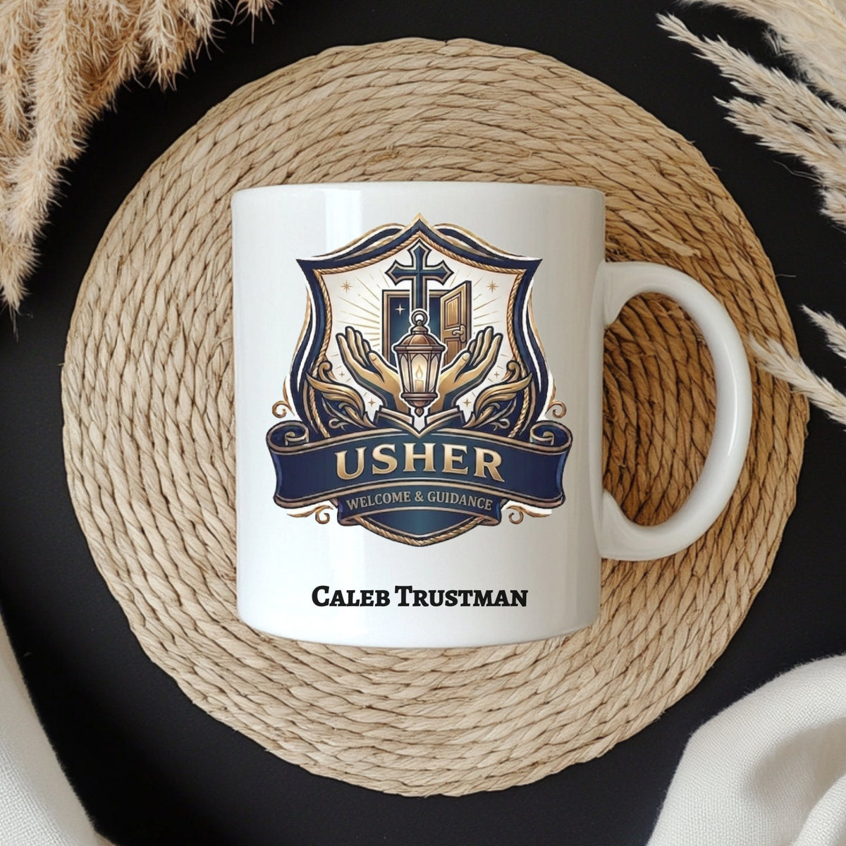 Personalized Church Usher Coffee Mug With Bible Verse
