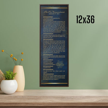 The Ten Commandments Wall Home Decor - Blue