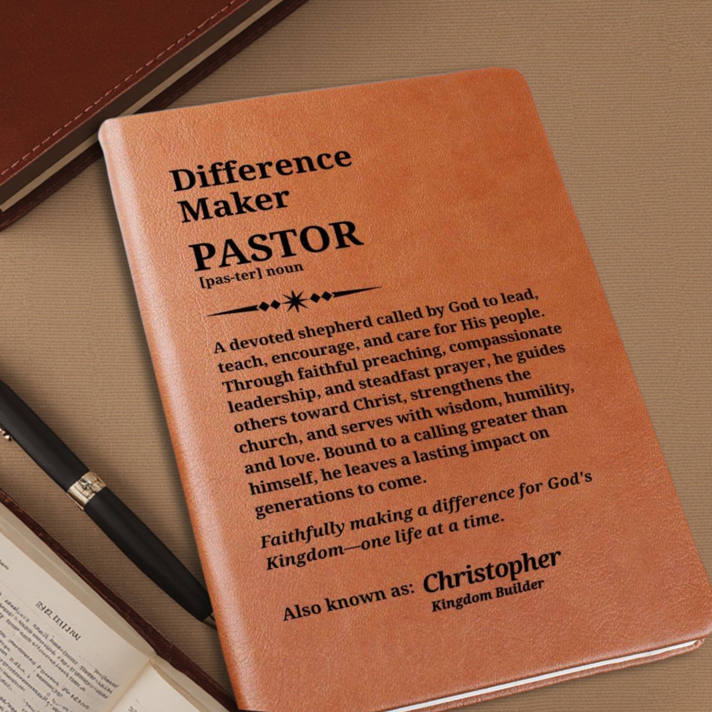Difference Maker Pastor Personalized Journal